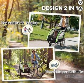 Rimorchio Bici per Bambini e Passeggino
