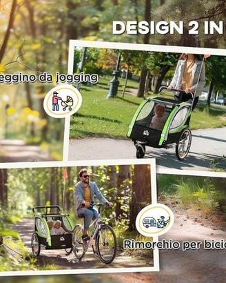 Rimorchio Bici per Bambini e Passeggino