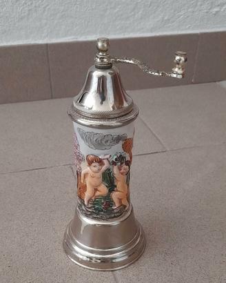 vecchio macinapepe in ceramica con carillon 
