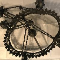 Lampadario antico in ferro battuto stile Liberty