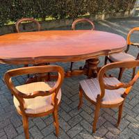 Tavolo e 6 sedie eleganti stile Luigi XV 