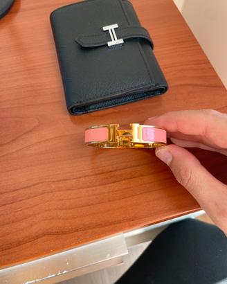 Bracciale Hermès Click H Rosa e Oro