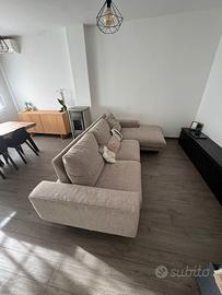 Divano angolare moderno beige