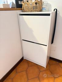 IKEA BISSA scarpiera bianca a 2 scomparti
