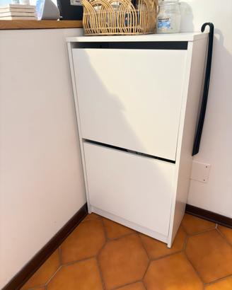 IKEA BISSA scarpiera bianca a 2 scomparti