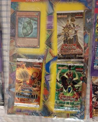 7 pacchetti di Yu-Gi-Oh sigillati+ 3 carte promo 