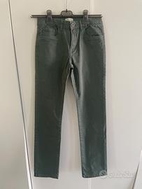 Pantalone, cinque tasche, color oliva, 10-11 anni