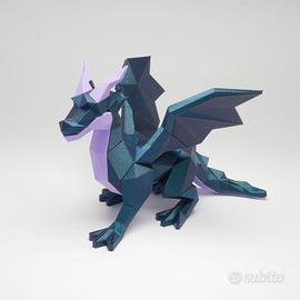 Drago Low Poly Magnetico Puzzle 3D Stampato 12cm