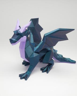 Drago Low Poly Magnetico Puzzle 3D Stampato 12cm