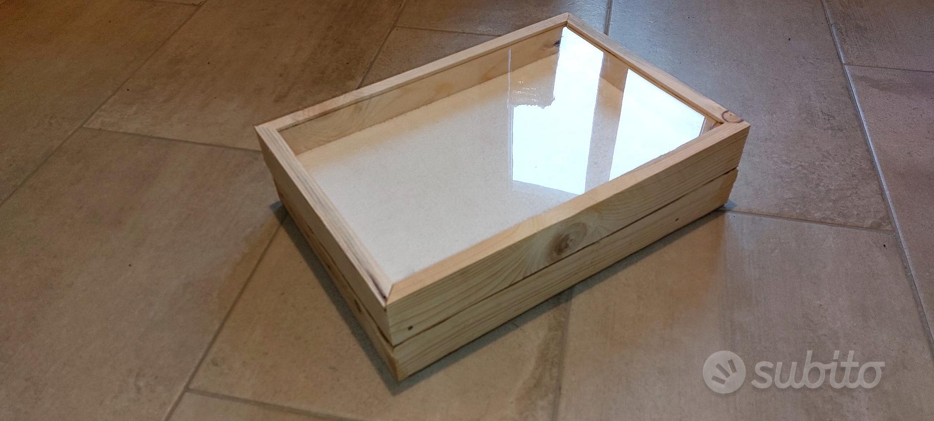 Scatola Espositiva Insetti In Legno 31x22x4cm - Vetrina Con Coperchio Trasparente Per Collezioni - Foto 5