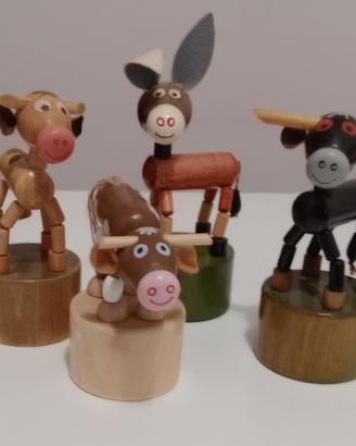 Gioco con animali in legno snodabili - 4 pezzi