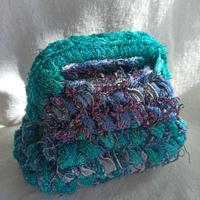 Clutch uncinetto di jeans borsa fatta a mano 