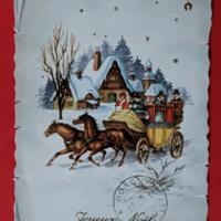Cartolina natalizia d'auguri JOYEUX NOEL 1961