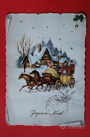 Cartolina natalizia d'auguri JOYEUX NOEL 1961
