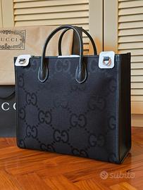 Borsa GUCCI Jumbo GG Canvas Tote Bag Black