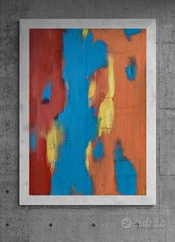Quadro astratto su legno