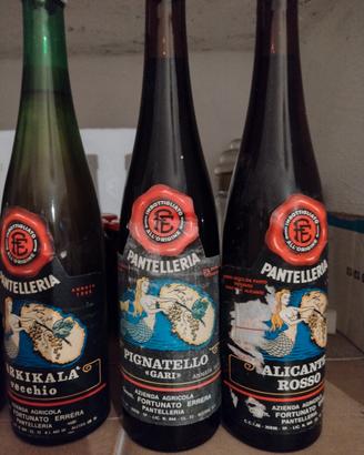 Vino 3 bottiglie 1966 pantelleria epoca collezione