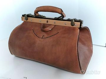 Doctor Bag cuoio Vintage Gladstone Made in Italy