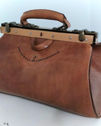 Doctor Bag cuoio Vintage Gladstone Made in Italy
