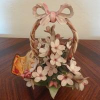 Capodimonte Cestino fiori con fiocco
