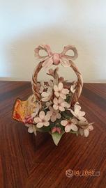 Capodimonte Cestino fiori con fiocco