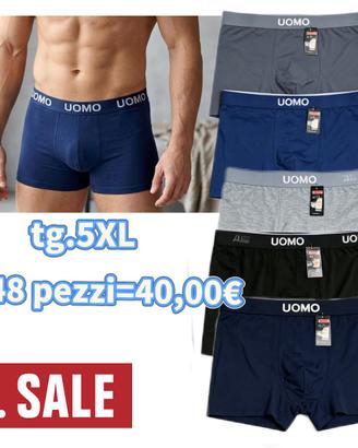48 pezzi Mutande boxer taglia 5Xl nuovi intimo