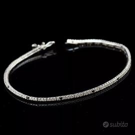 BRACCIALE TENNIS ORO 18KT BRILLANTI NERI E BIANCHI