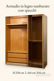 Armadio tamburato 3 ante con specchi