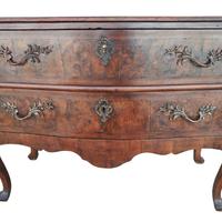 Cassettone Luigi XV lombardo 2 cassetti noce