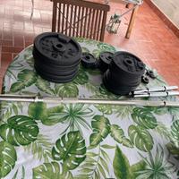 Set completo di pesi , manubri e bilanciere