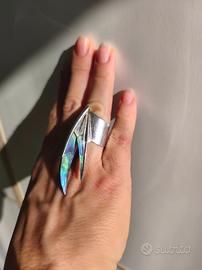 anello in argento unico con madreperla