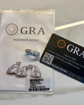 Anello in argento 925 Moissanite