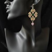 Orecchini Artigianali floreali Giada Vintage