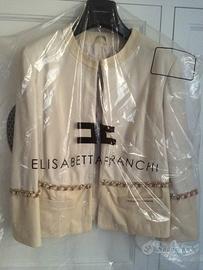 ELISABETTA FRANCHI. Giacca in pelle chiara