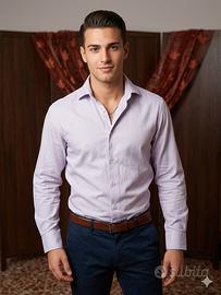 Camicia ZARA Man – 100% Cotone – Lavanda/Lilla – S