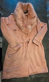 cappotto scamosciato rosa