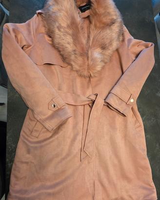 cappotto scamosciato rosa