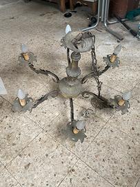 Lampadario vintage a 6 braccia