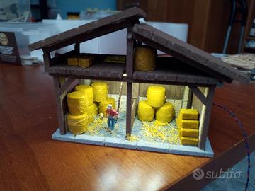 Fienile in scala 1:87 per plastico ferroviario 