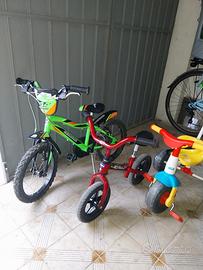 bici da 2 a 6 anni anche singolarmente 