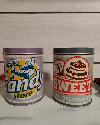 Set 2 Barattoli in Latta Vintage Style - Candy & S