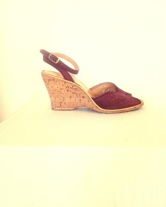 Sandali zeppa originali vintage anni '70