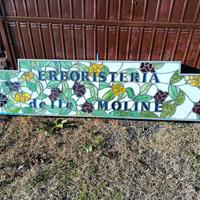 Insegna Vetro Cattedrale Erboristeria negozio 