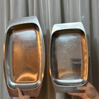 Due piatti da portata acciaio inox