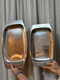 Due piatti da portata acciaio inox