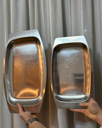 Due piatti da portata acciaio inox