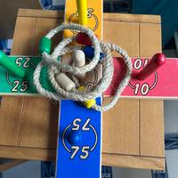 Gioco da 8 anni in legno cross toss a ring