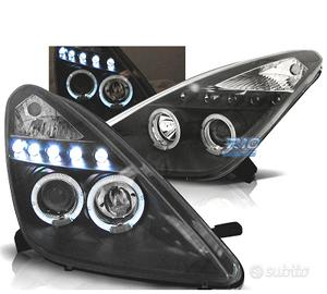 FARI TOYOTA CELICA T23 99-05 LED OCCHI ANGELI NERI