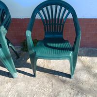 6 Sedie plastica verdi