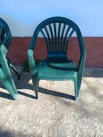 6 Sedie plastica verdi